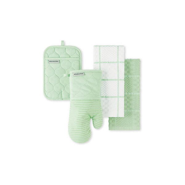4-Piece KitchenAid Onion Quilt Kitchen Towels, Oven Mitt & Potholder Set (Various Colors)