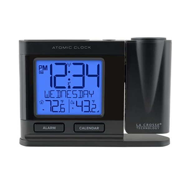 La Crosse Technology Atomic Projection Alarm Clock with Temperature ...