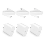 3 Pack 20W Type C Wall Chargers with 6FT USB C to Lightning Cables