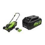 Greenworks 24V 13″ Push Lawn Mower With 4.0Ah Battery & 24V 4.0Ah Lithium-Ion Battery