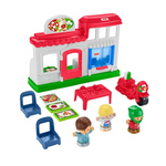 Fisher-Price Little People We Deliver Pizza Place Kitchen playset with Push-Along Toy Vehicle and Figures