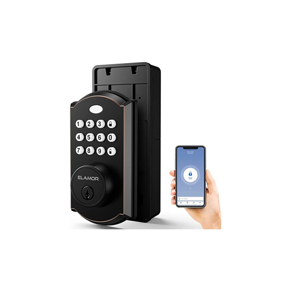 Cerradura inteligente WiFi, cerradura de puerta de entrada sin llave con desbloqueo remoto