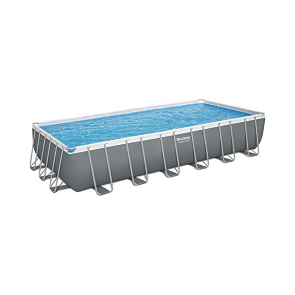 Juego de piscina sobre el suelo con estructura metálica rectangular Bestway Power Steel de 24 ′ x 12 ′ x 52 ″