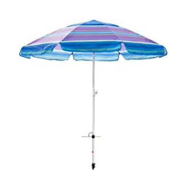 Abba Patio 7ft Beach Umbrella with Sand Anchor, Push Button Tilt and Carry Bag