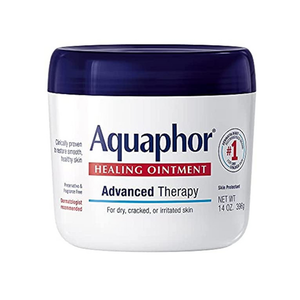 2 Jars of Aquaphor Healing Ointment, Advanced Therapy Skin Protectant, Dry Skin Body Moisturizer