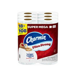 Charmin Ultra Strong Toilet Paper (18 Super Mega Rolls = 108 Regular Rolls)