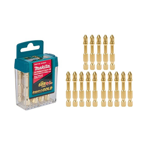 Makita B-60523 Impact Gold #2 Phillips 2″ Power Bit