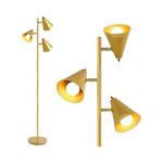 Farmhouse Floor Lamp,Gold Standing Tall Pole Lamp