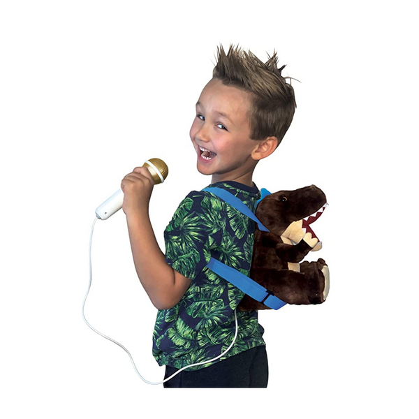 Singing Machine Sing Along Crew Speaker & Microphone Plush Toy Backpack with Songs