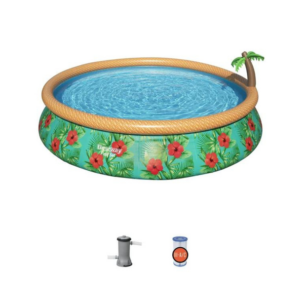 Bestway 15-foot Fast Set Round Inflatable Pool Set with Pump