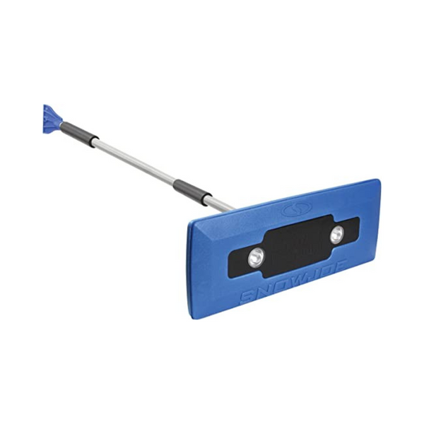 Snow Joe 4-In-1 Telescoping Snow Broom + Ice Scraper, 18-Inch Foam Head, Headlights