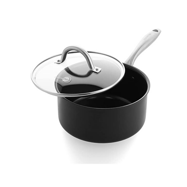 3.25-Quart GreenPan Lima Midnight Hard Anodized Nonstick Sauce Pan w/ Lid (Black)