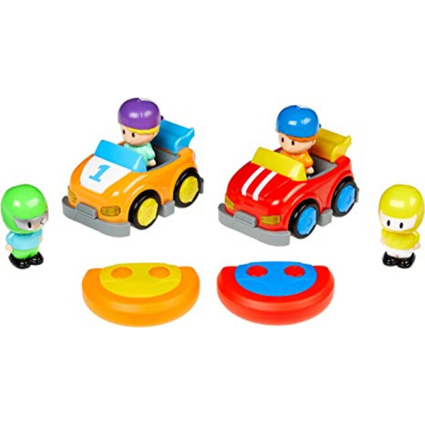 Set Of 2 Amazon Basics Cartoon Race Car Toys With Realistic Noises And Headlights