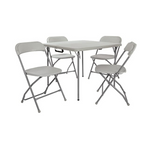Office Star Resin 5-Piece Folding Square Table and Chair Set