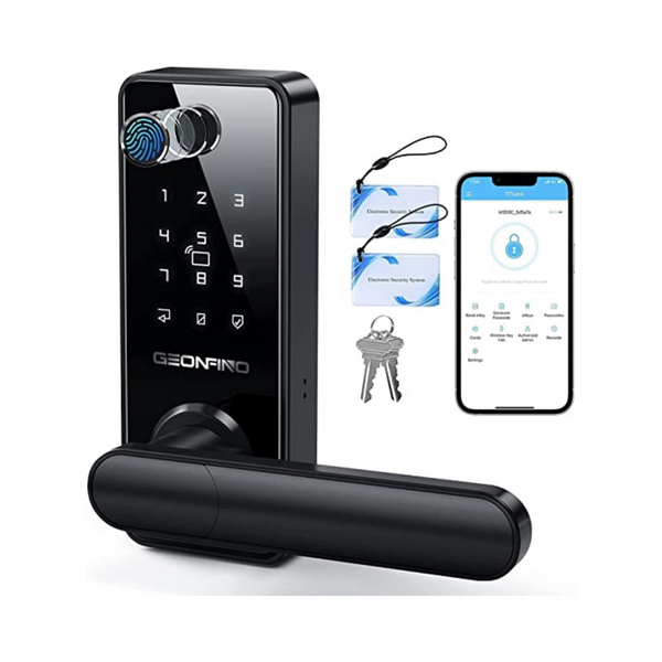 Fingerprint Door Lock, 6-in-1 Keyless Entry Door Lock with Handle