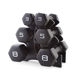 CAP Barbell Neoprene Dumbbell Set With Rack And 32 Pound Weight Set