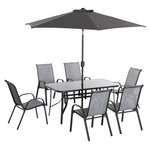 6 Person Outdoor Dining Set With Umbrella