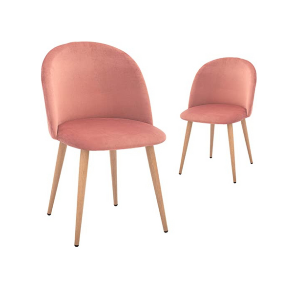 Juego de 2 sillas de ocio decorativas tapizadas de cocina moderna