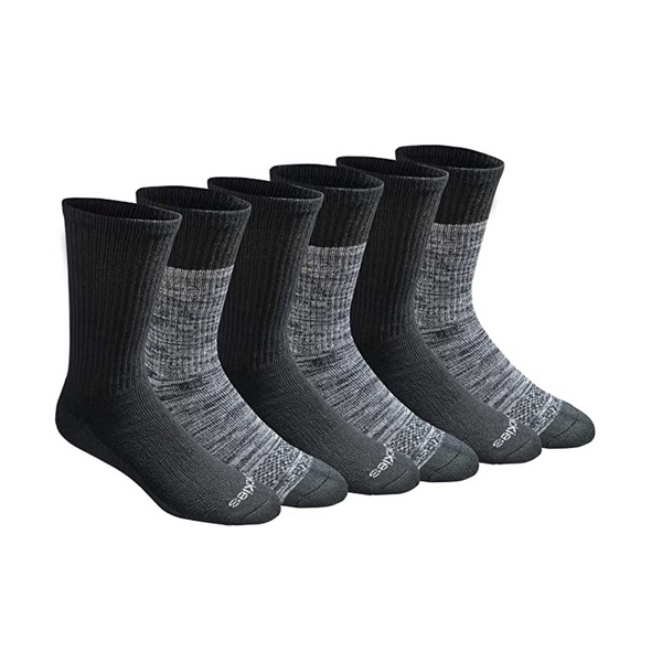 6 Pairs of Dickies Men’s Dri-tech Moisture Control Crew Socks