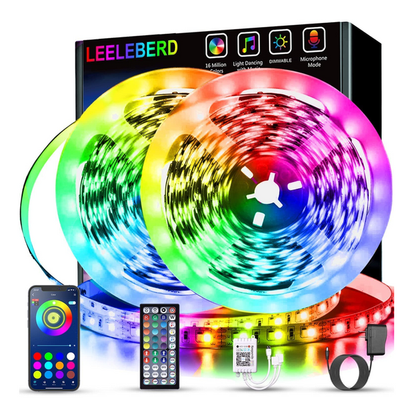 Luces LED que cambian de color y sincronización de música de 150 pies