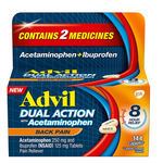 288 Advil Dual Action Back Pain Caplets With Ibuprofen And Acetaminophen