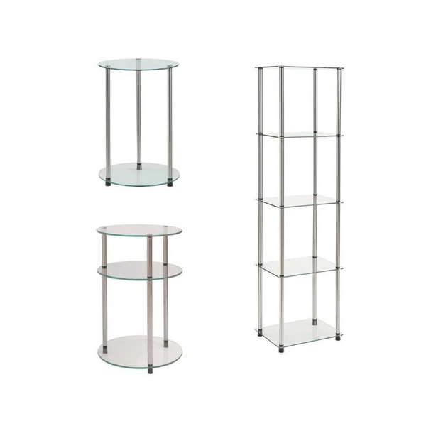 Convenience Concepts Designs2Go Mesa auxiliar de vidrio clásica o torre de niveles a la venta
