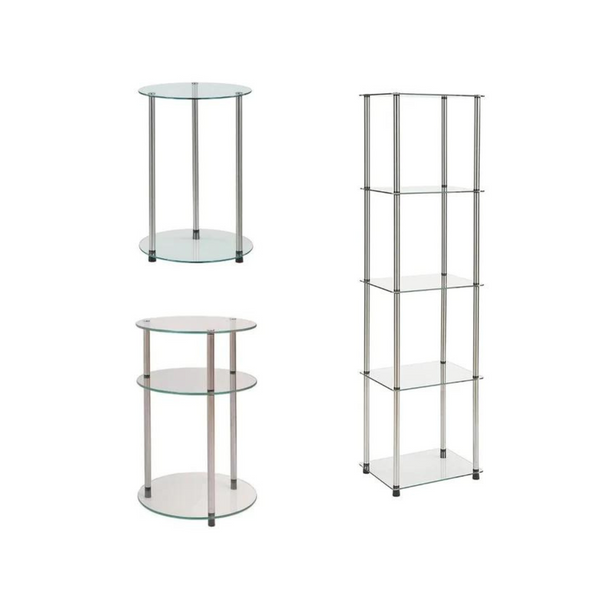 Convenience Concepts Designs2Go Classic Glass End Table Or Tier Tower On Sale