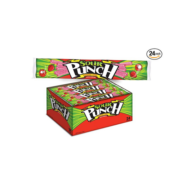 Sour Punch Strawberry Sour Straws 2oz Tray (Pack of 24)