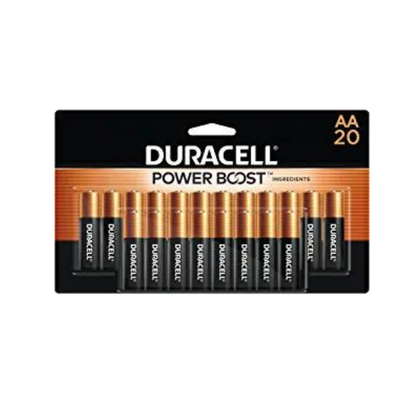 20 pilas Duracell Coppertop AA con ingredientes Power Boost