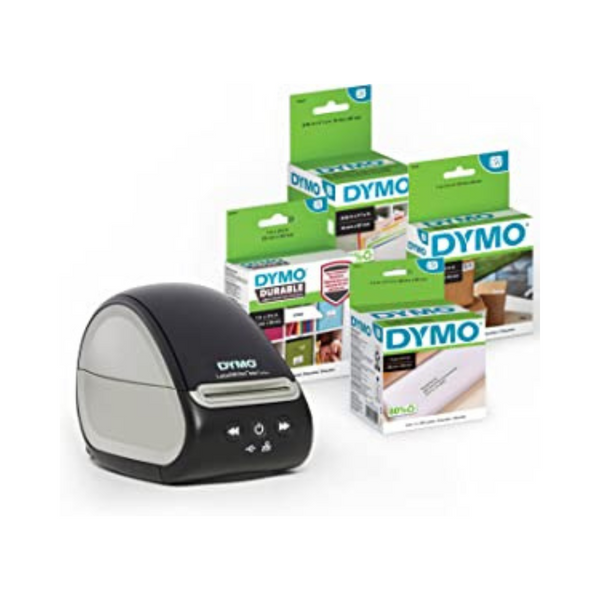 Paquete de impresora de etiquetas DYMO LabelWriter 550 Turbo con 4 paquetes de varias etiquetas