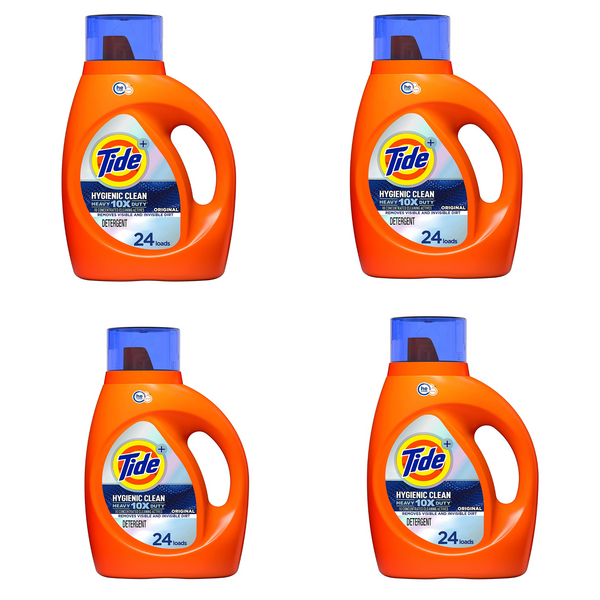 4 botellas de jabón líquido detergente para ropa Tide