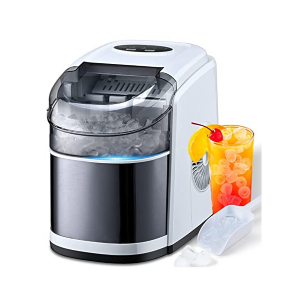 Máquina de encimera para fabricar hielo con función de autolimpieza