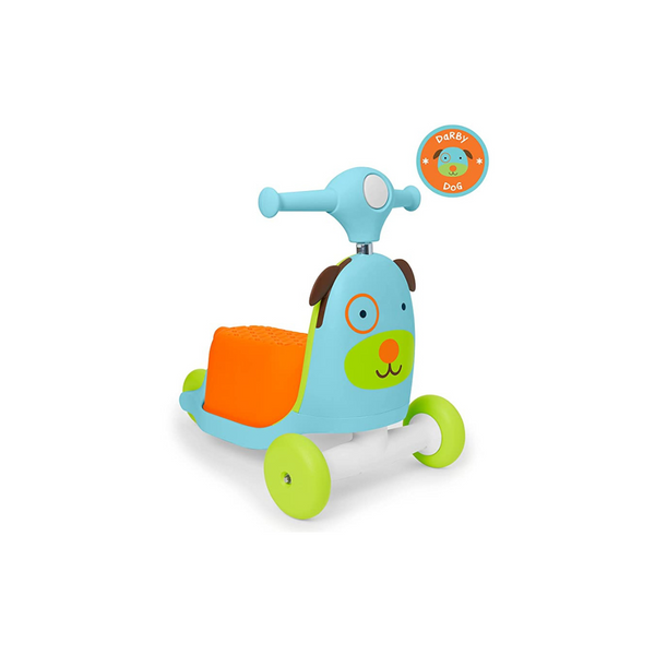 Skip Hop 3-in-1 Baby Activity Push Walker to Toddler Scooter, Zoo Dog