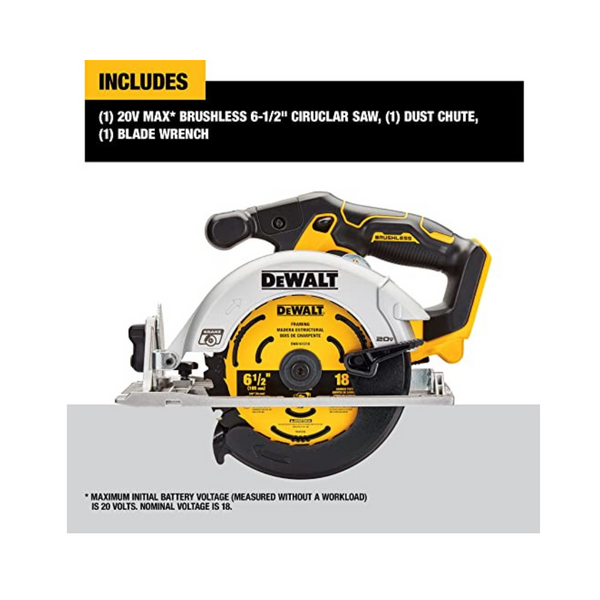 Sierra circular DEWALT 20V MAX de 6-1/2 pulgadas