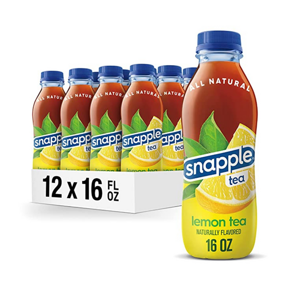 12 botellas de té Snapple de limón, 16 onzas líquidas