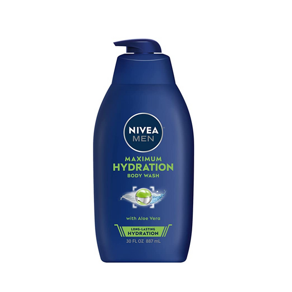 Gel de baño de máxima hidratación Nivea Men de 30 onzas con aloe vera