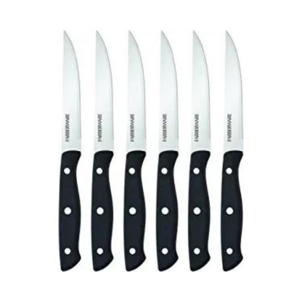 Farberware Juego de cuchillos para carne con triple remachado, 6 piezas