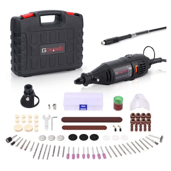 140 Piece Rotary Tool Kit with MultiPro Keyless Chuck and Flex Shaft