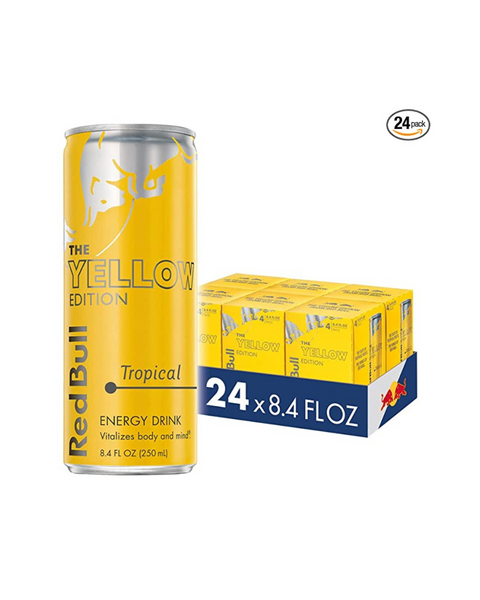 Paquete de 24 bebidas energéticas tropicales Red Bull Yellow Edition