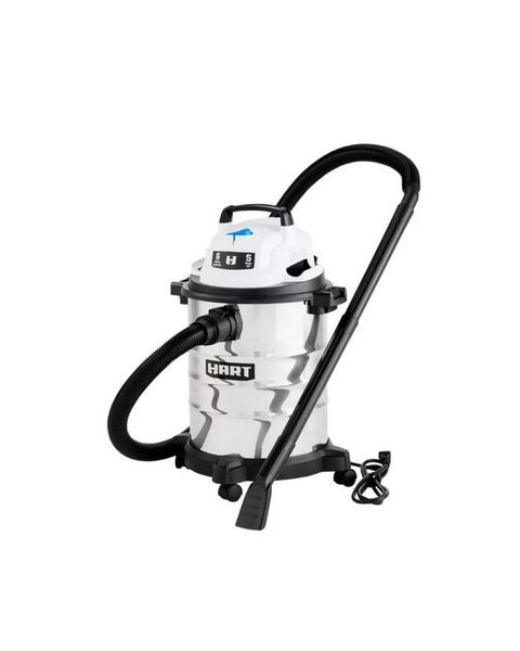 HART 6 Gallon 5 Peak HP Stainless Steel Wet/Dry Vacuum