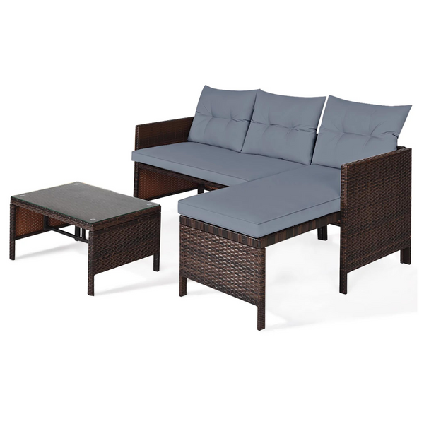 3 Piece Patio Sofa Conversation Set (3 Colors)