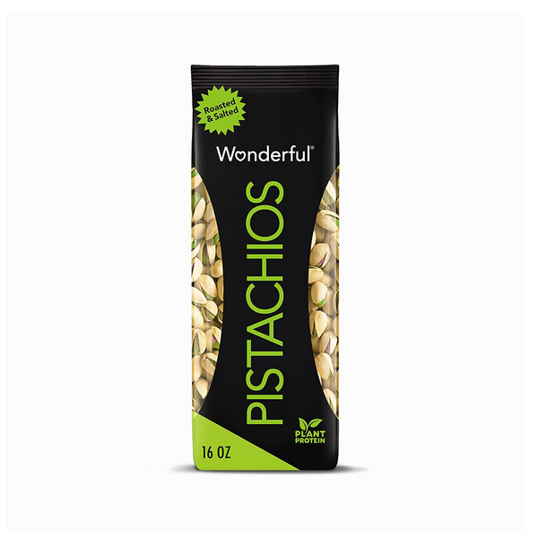 Bolsa de 1 libra de maravillosos pistachos asados ​​y salados