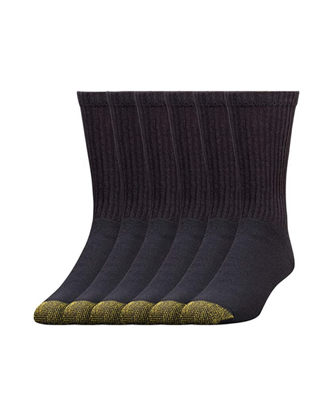 GOLDTOE Men’s Cotton Crew Athletic Socks (6 Pairs)