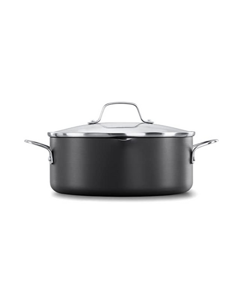 Olla holandesa Calphalon Classic anodizada dura antiadherente de 5 cuartos con tapa