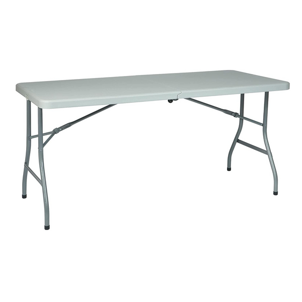 Office Star 5 Foot Resin Rectangle Center-Folding Portable Table