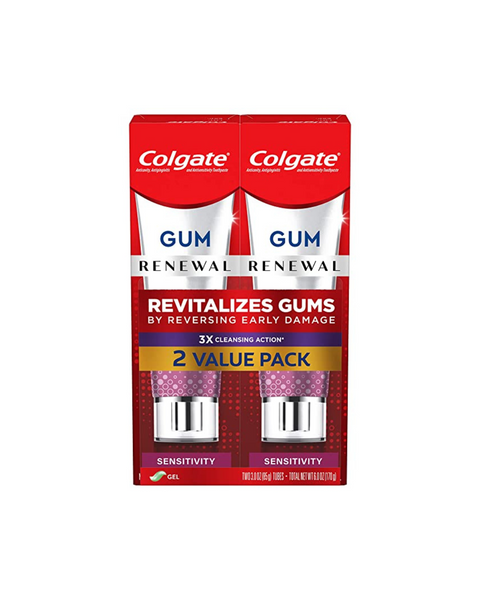 Gel de pasta de dientes para encías sensibles Colgate Renewal de 2 piezas y 3 onzas (menta)