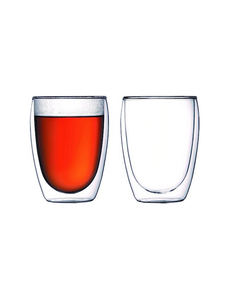 Bodum Pavina Glass, Double-Wall Insulate Glass, Clear, 12 Ounces Each, 2 Count (Pack of 1)