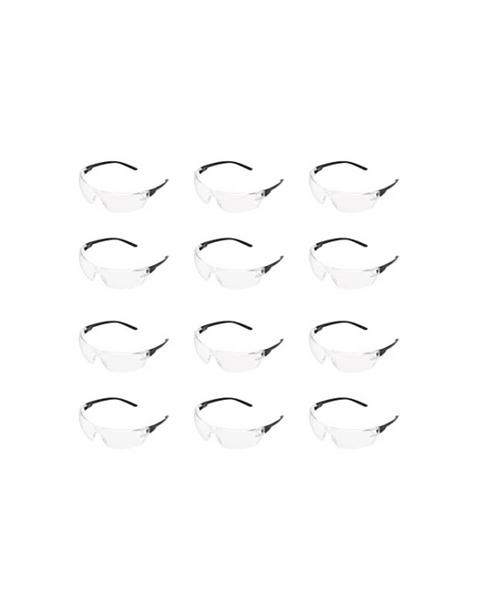 AmazonCommercial Paquete de 12 gafas de seguridad antirrayas de doble lente