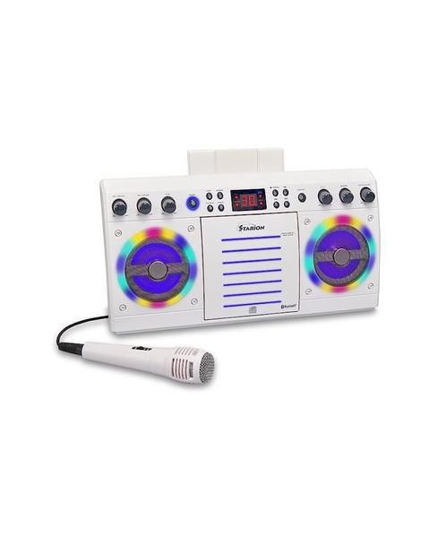 Máquina de karaoke portátil Bluetooth/CD+G Starion - Blanco