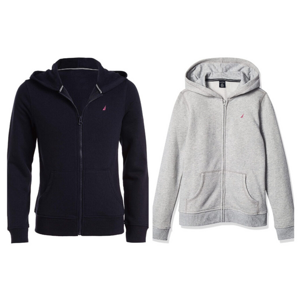 Nautica Girls’ Fleece Full-Zip Hoodie Sweatshirts